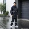 Black raincoat, disposable electric bike for men, large raincoat, plastic raincoat details Picture